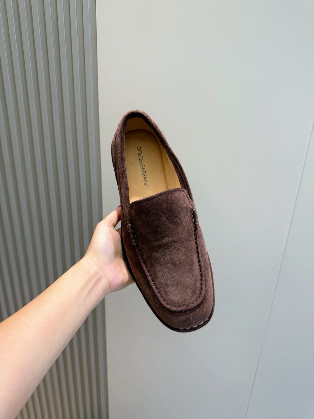 Dolce & Gabbana DG Men's New Florio Suede Moccasin Loafers with Logo
