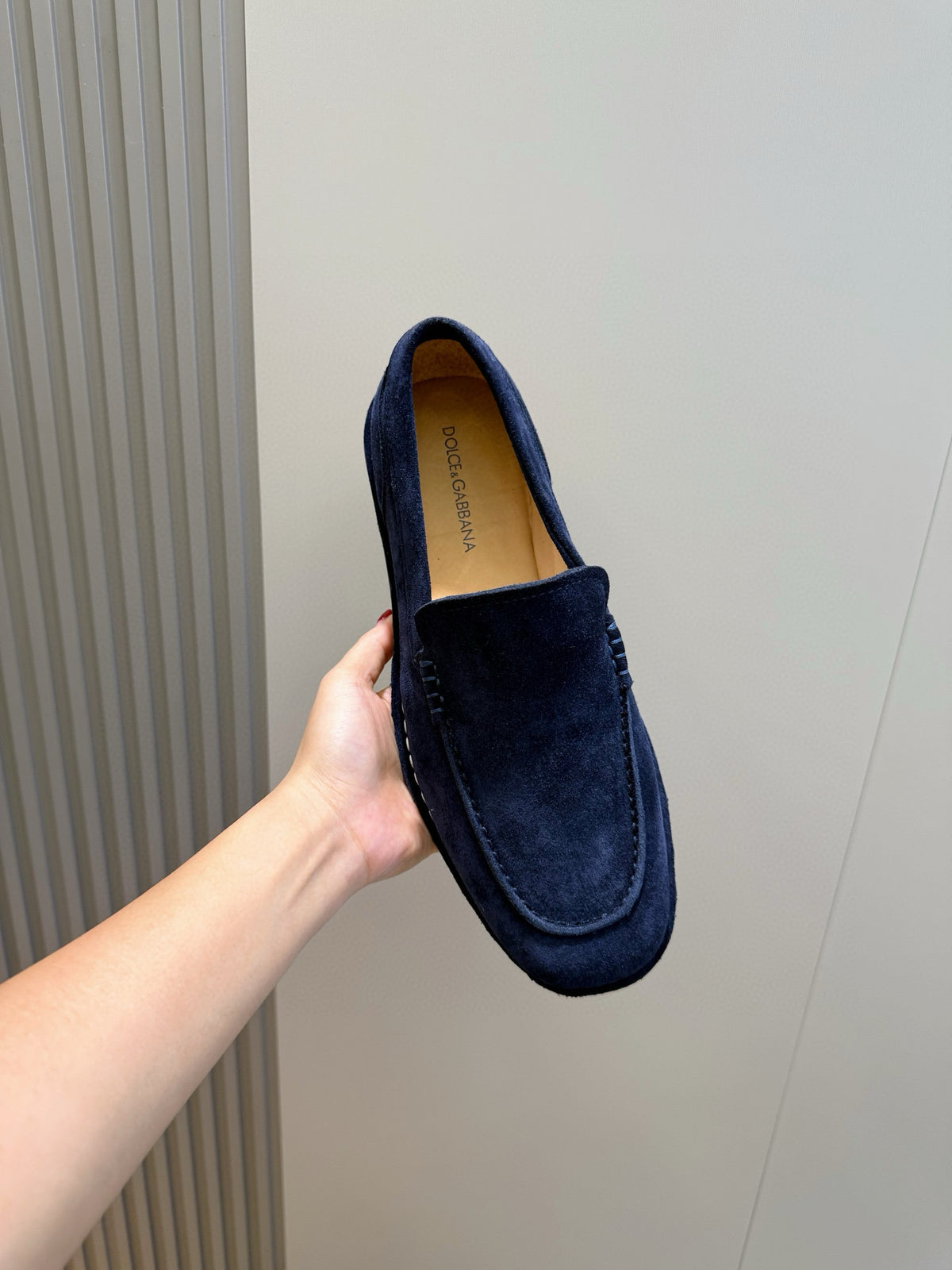 Dolce & Gabbana DG Men's New Florio Suede Moccasin Loafers with Logo