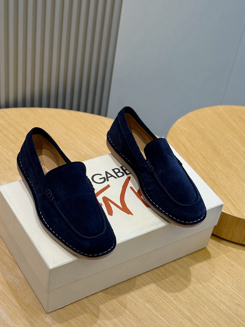 Dolce & Gabbana DG Men's New Florio Suede Moccasin Loafers with Logo