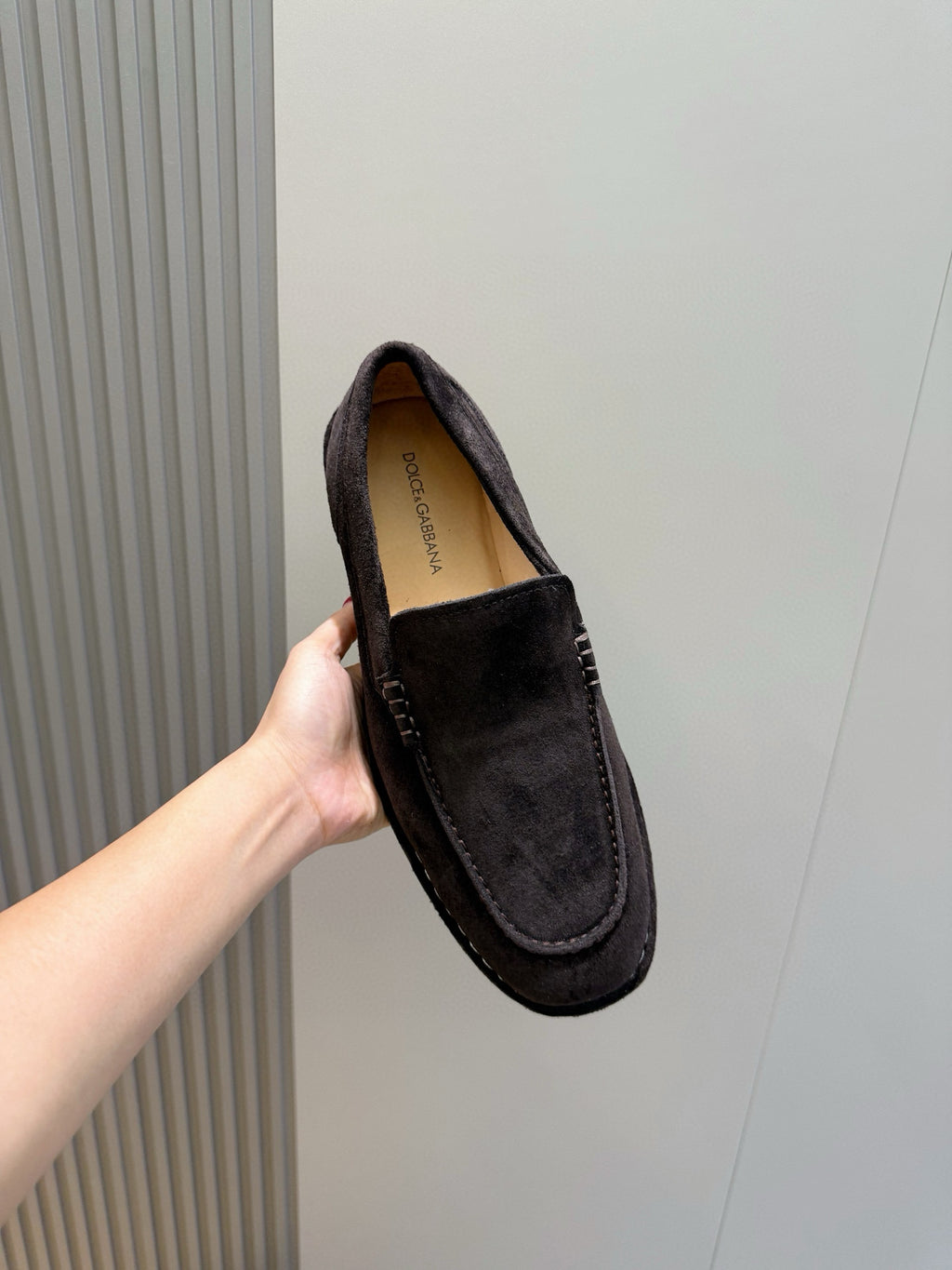 Dolce & Gabbana DG Men's New Florio Suede Moccasin Loafers with Logo