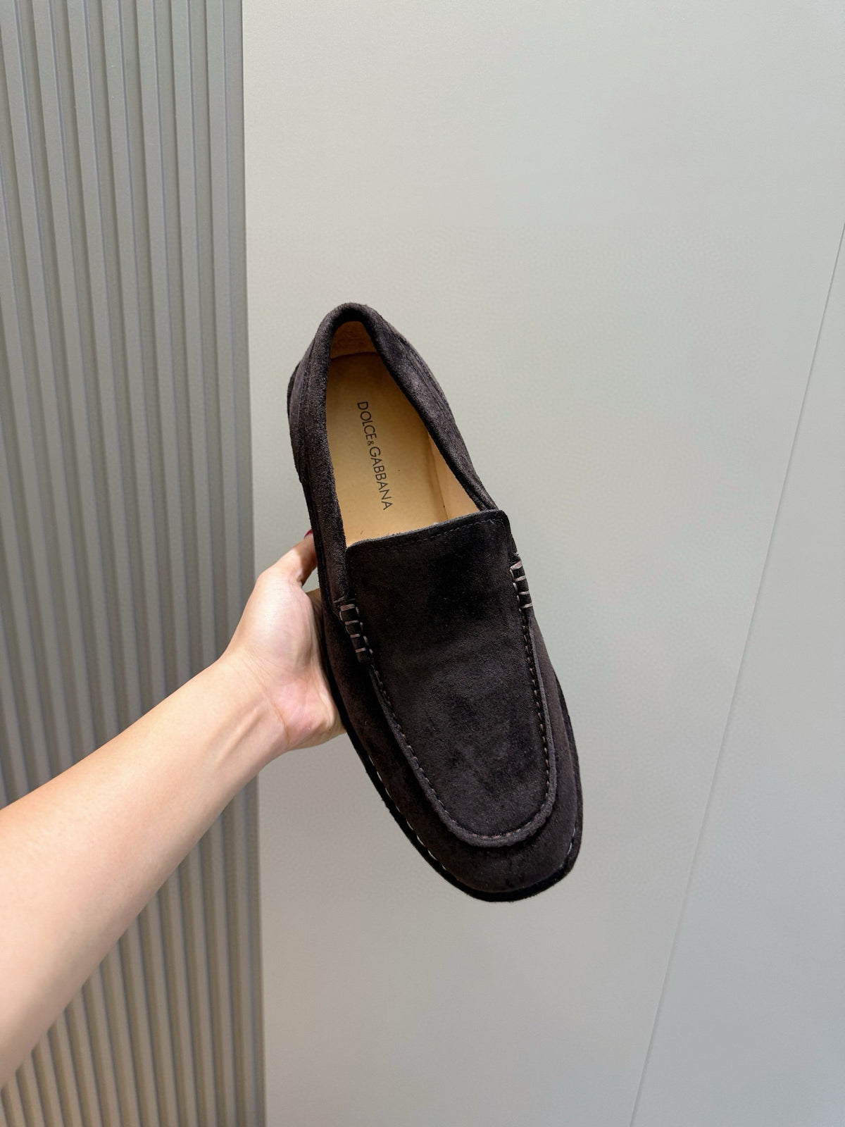 Dolce & Gabbana DG Men's New Florio Suede Moccasin Loafers with Logo