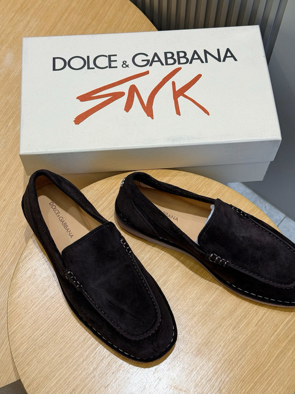 Dolce & Gabbana DG Men's New Florio Suede Moccasin Loafers with Logo
