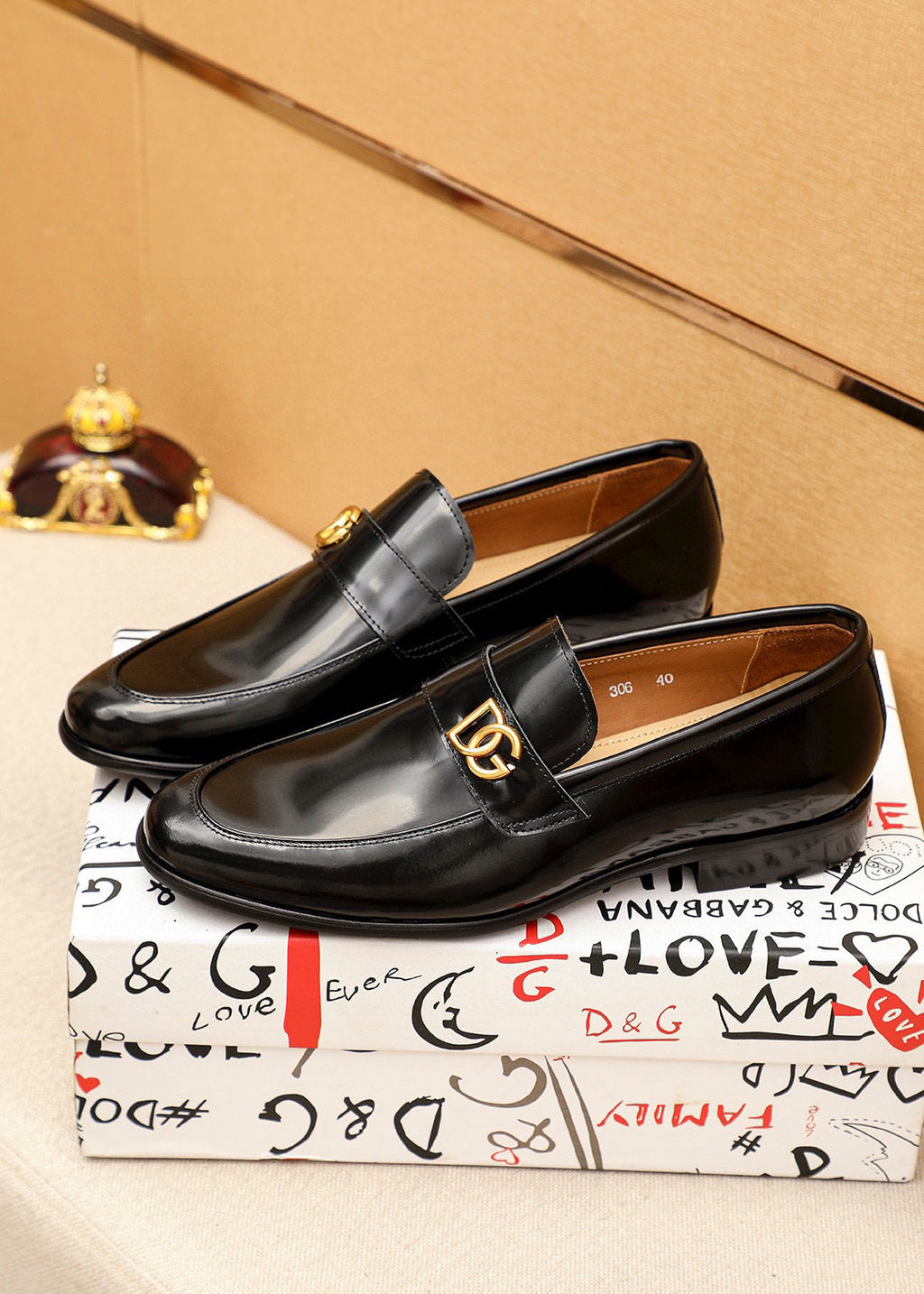 Dolce & Gabbana DG Men's Dress Shoes in Italian Patent Calfskin