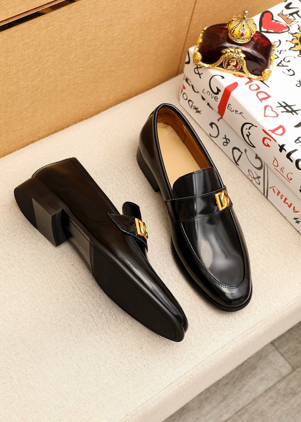 Dolce & Gabbana DG Men's Dress Shoes in Italian Patent Calfskin