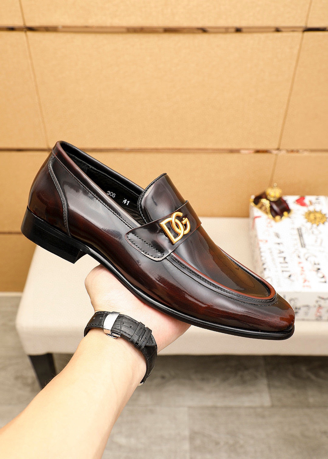 Dolce & Gabbana DG Men's Dress Shoes in Italian Patent Calfskin
