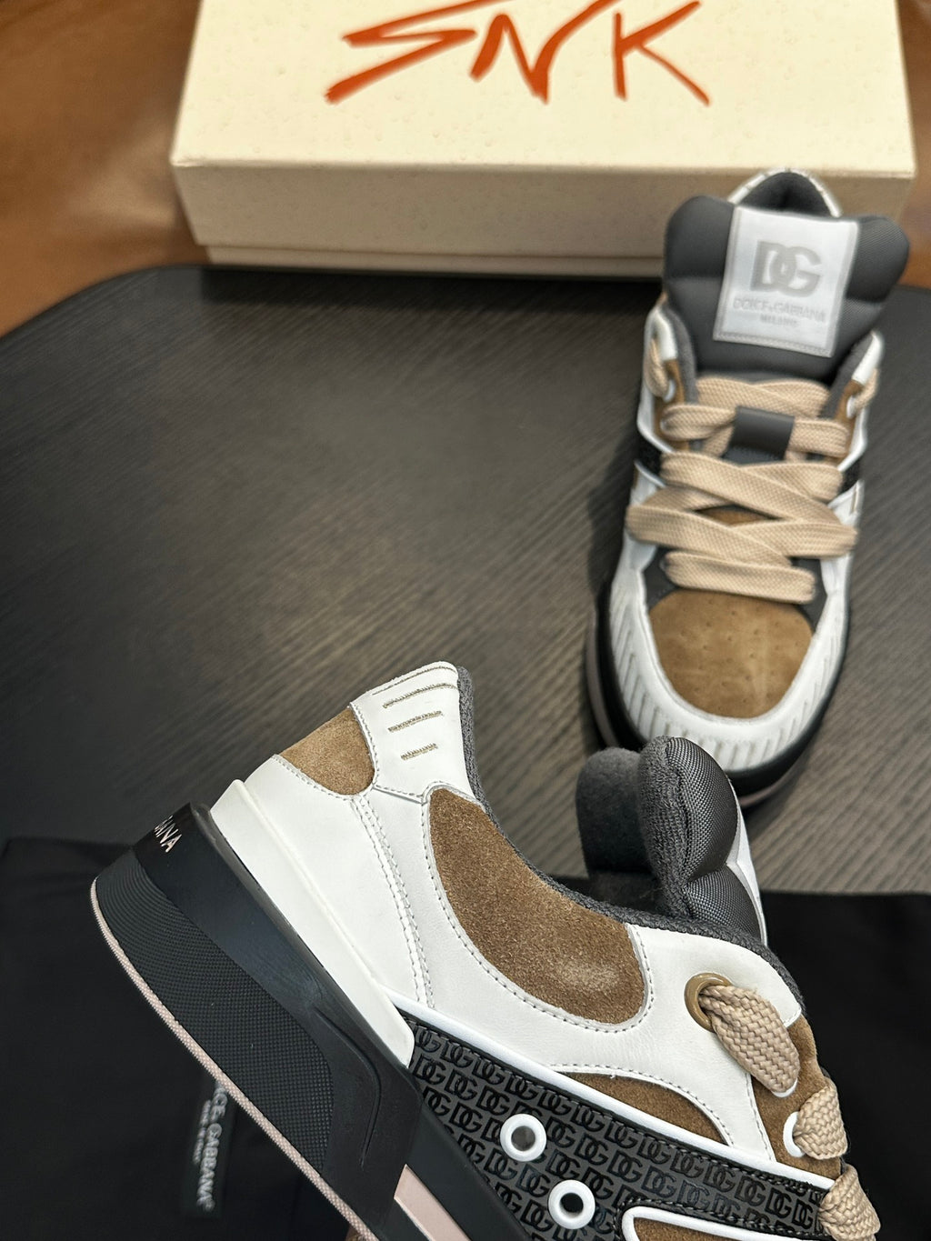 Dolce & Gabbana DG Cushion Calfskin Skate Sneakers with TPU Sole