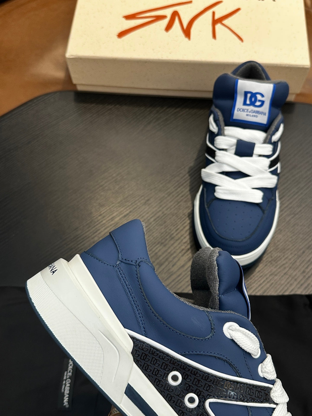 Dolce & Gabbana DG Cushion Calfskin Skate Sneakers with TPU Sole