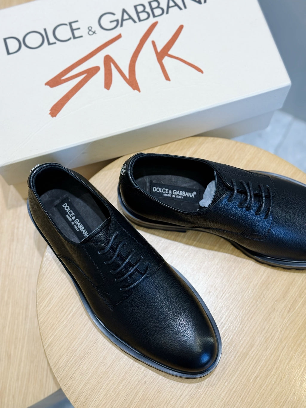 Dolce & Gabbana DG Men's Calfskin Derby Shoes