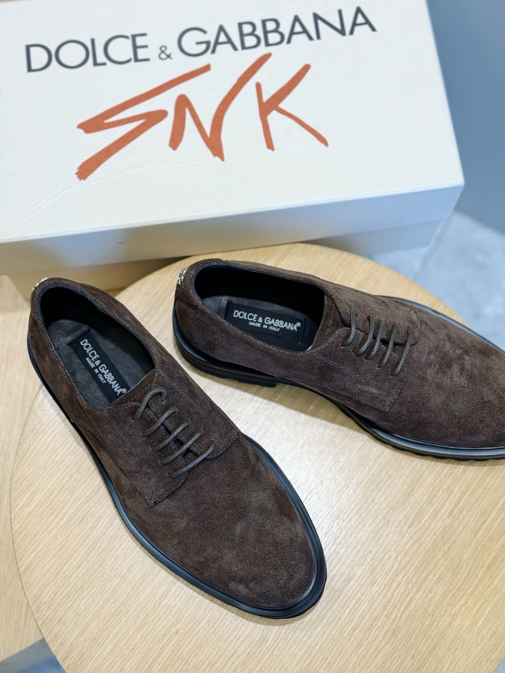 Dolce & Gabbana DG Men's Calfskin Derby Shoes