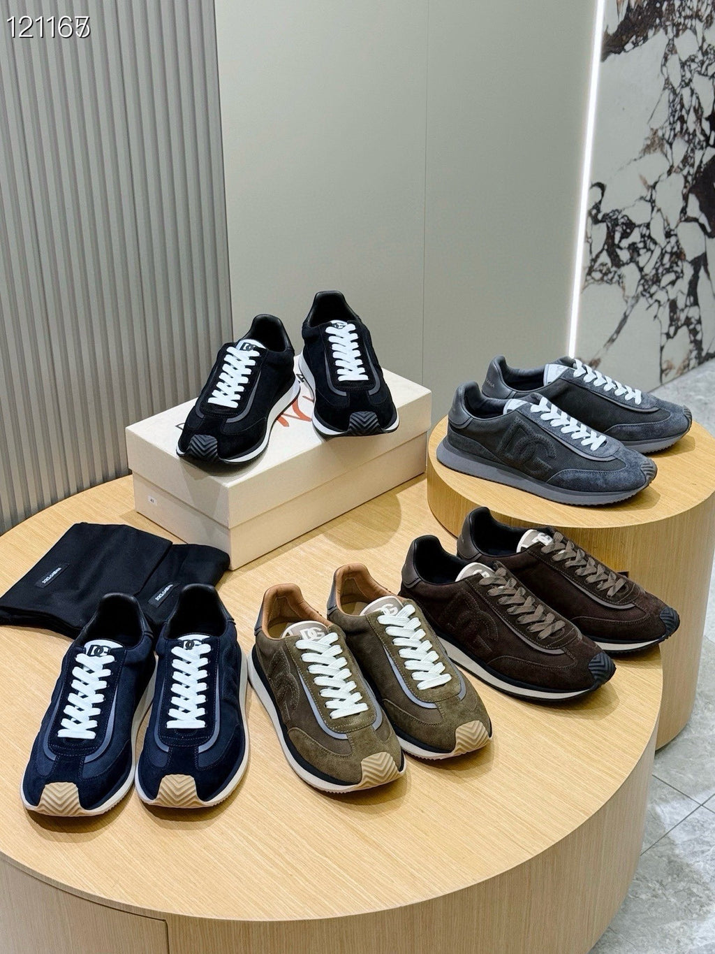 Dolce & Gabbana DG Cushion Mixed-Material Casual Sneakers