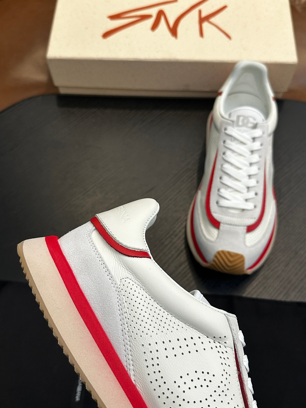 Dolce & Gabbana DG Cushion Calfskin Skate Sneakers with TPU Sole