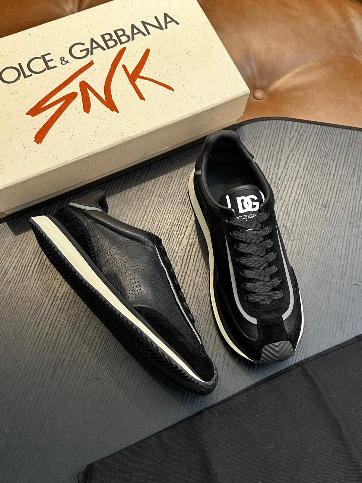 Dolce & Gabbana DG Cushion Calfskin Skate Sneakers with TPU Sole