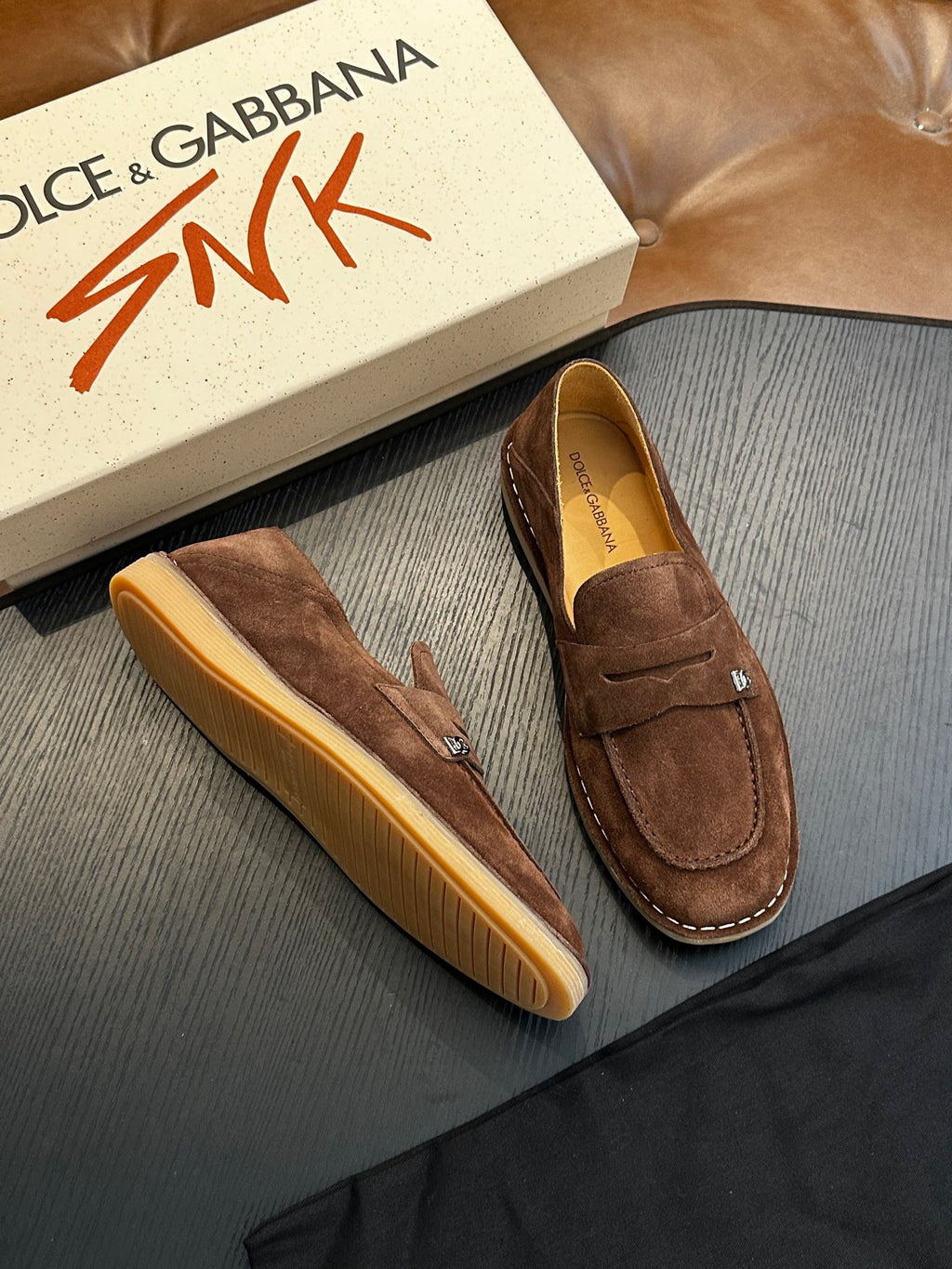 Dolce & Gabbana DG New Florio Suede Lace-Up Casual Shoes