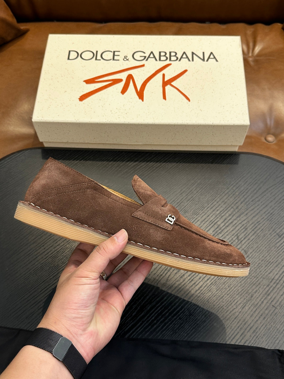 Dolce & Gabbana DG New Florio Suede Lace-Up Casual Shoes
