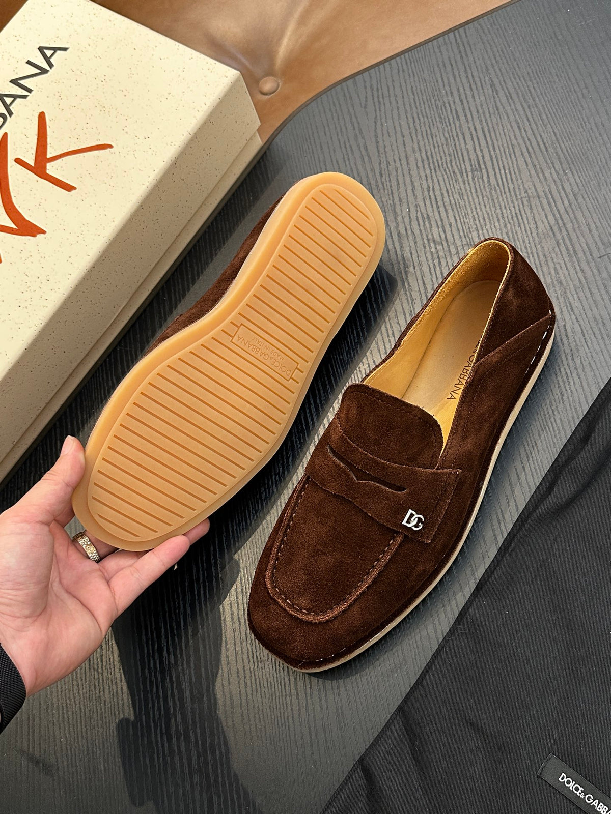 Dolce & Gabbana DG New Florio Suede Lace-Up Casual Shoes