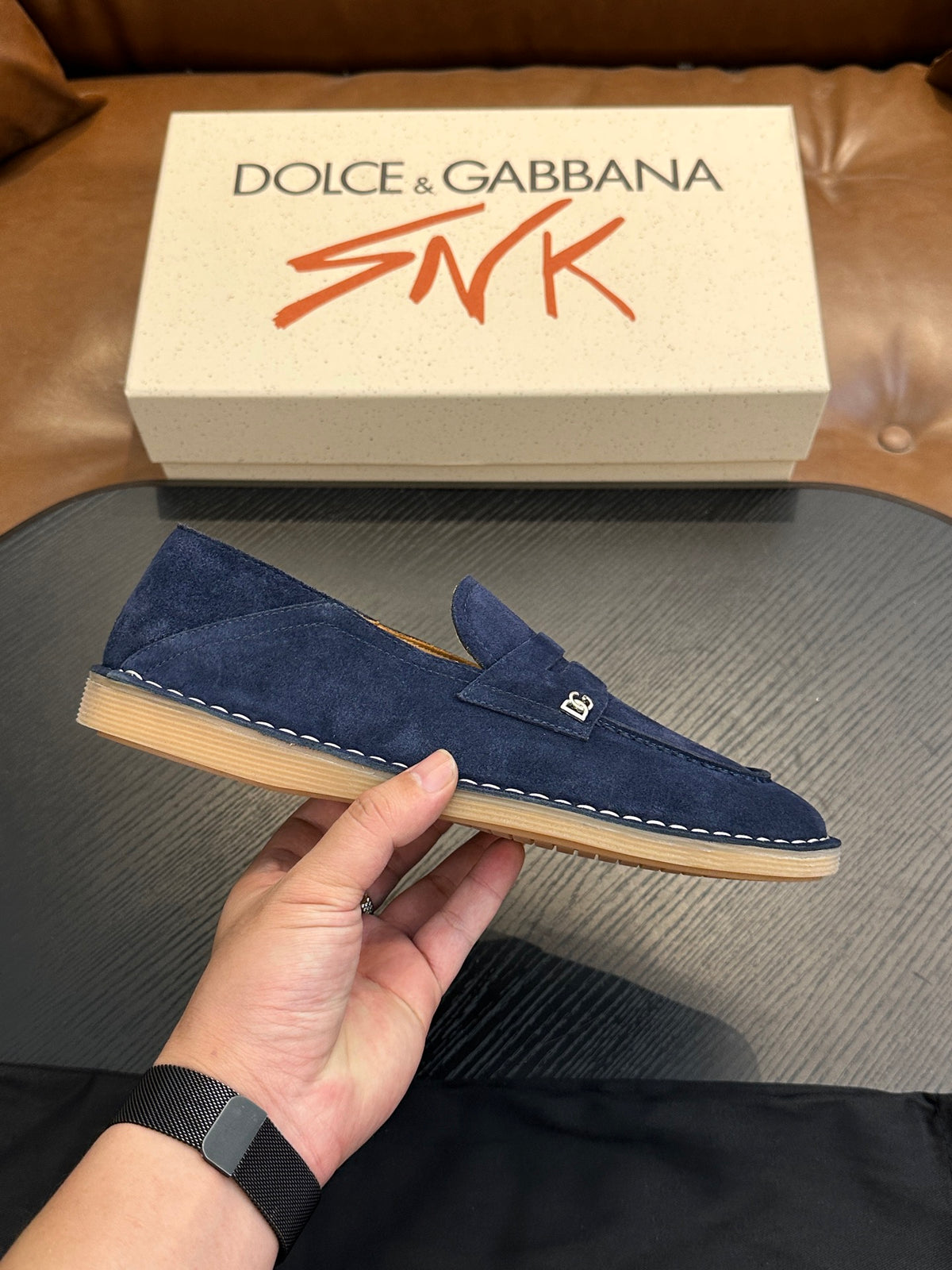 Dolce & Gabbana DG New Florio Suede Lace-Up Casual Shoes