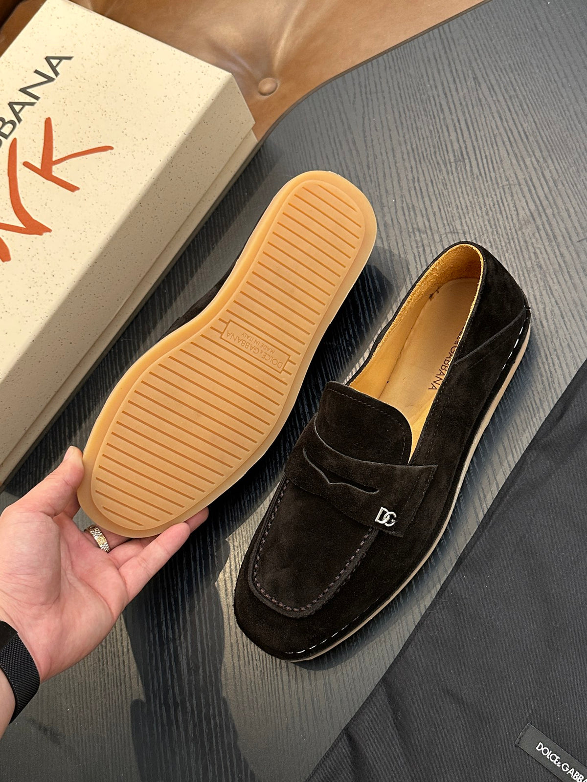 Dolce & Gabbana DG New Florio Suede Lace-Up Casual Shoes