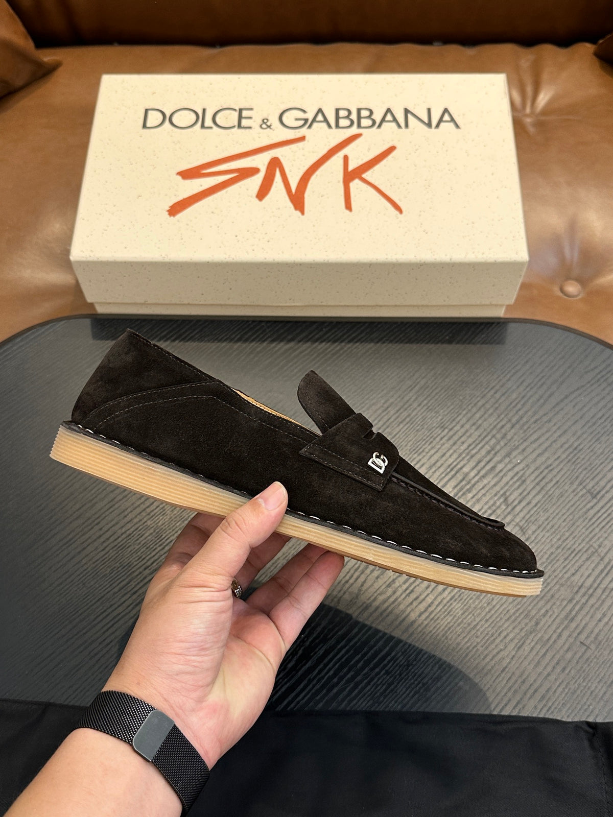 Dolce & Gabbana DG New Florio Suede Lace-Up Casual Shoes