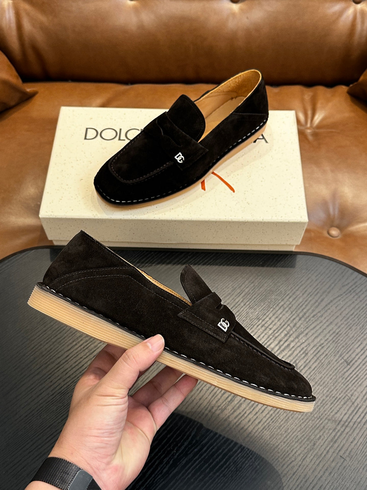 Dolce & Gabbana DG New Florio Suede Lace-Up Casual Shoes