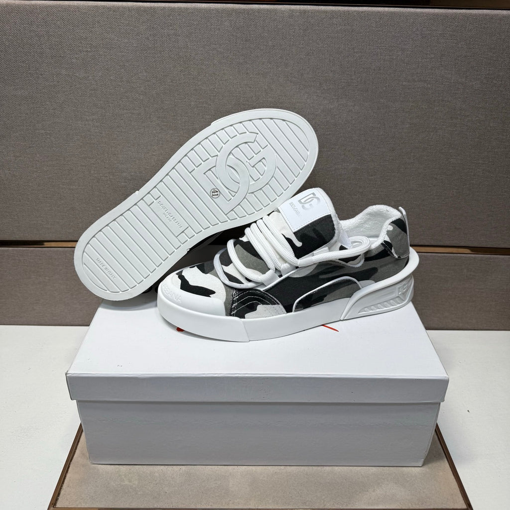 Dolce & Gabbana DG Couple's Multi-Material Casual Sneakers 4 Colors