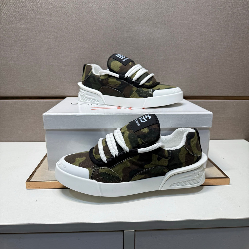 Dolce & Gabbana DG Couple's Multi-Material Casual Sneakers 4 Colors