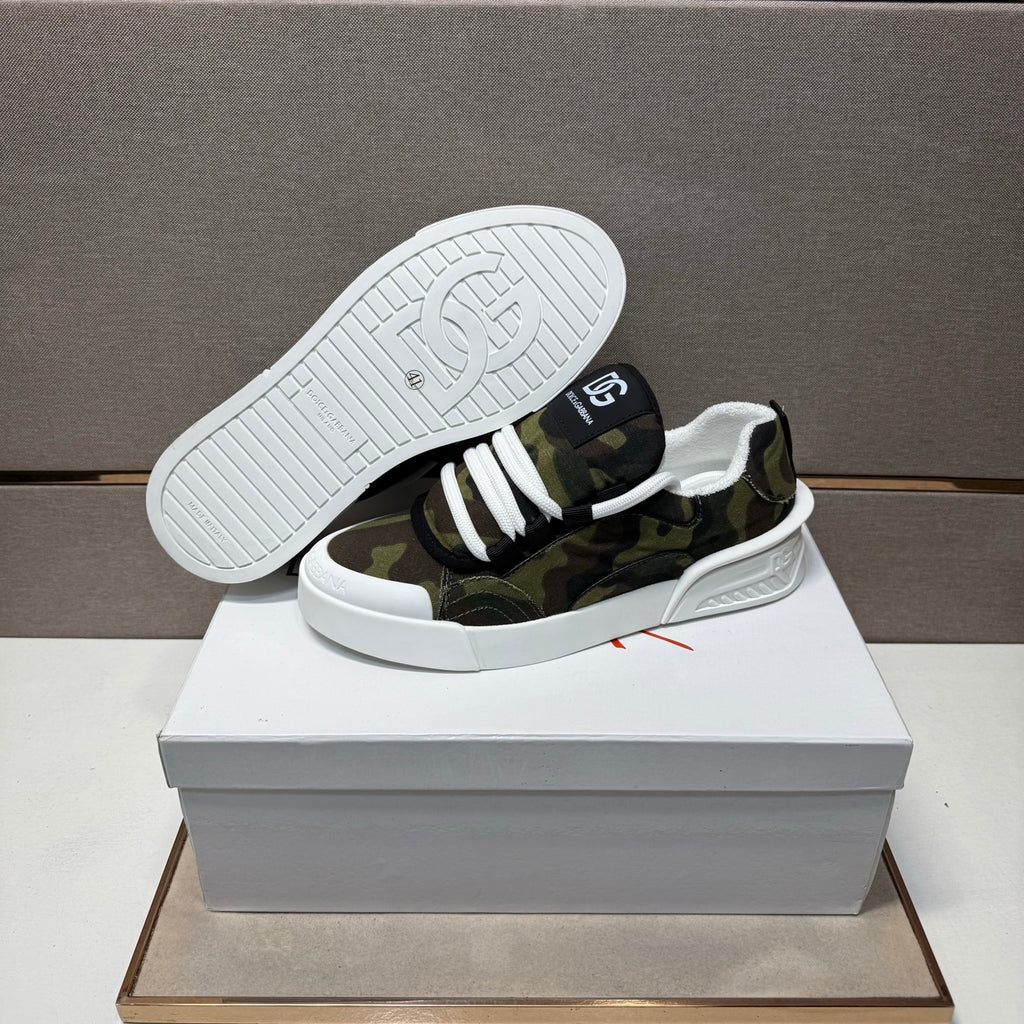 Dolce & Gabbana DG Couple's Multi-Material Casual Sneakers 4 Colors