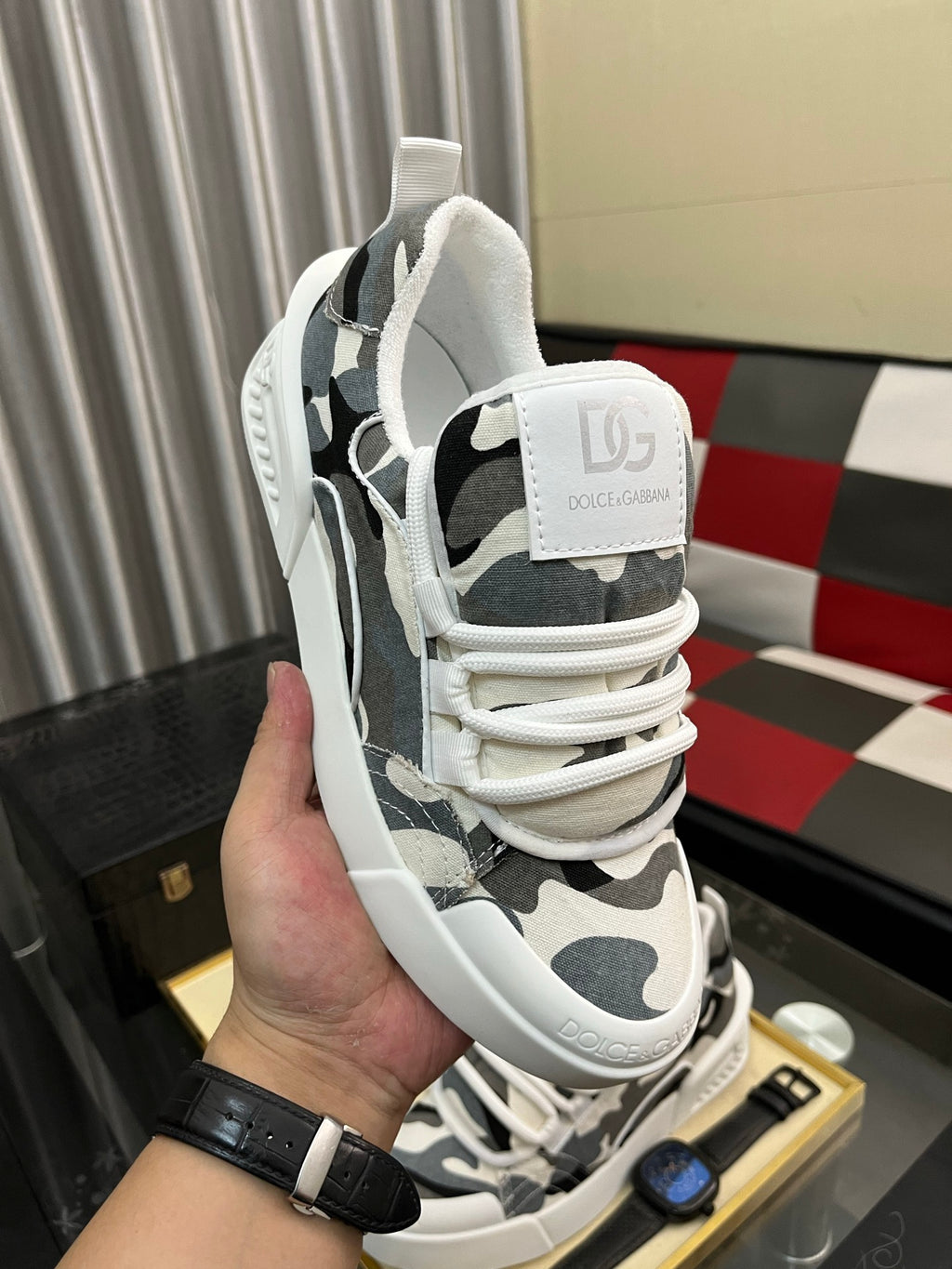 Dolce & Gabbana DG Silk Calfskin & Nubuck Casual Sneakers