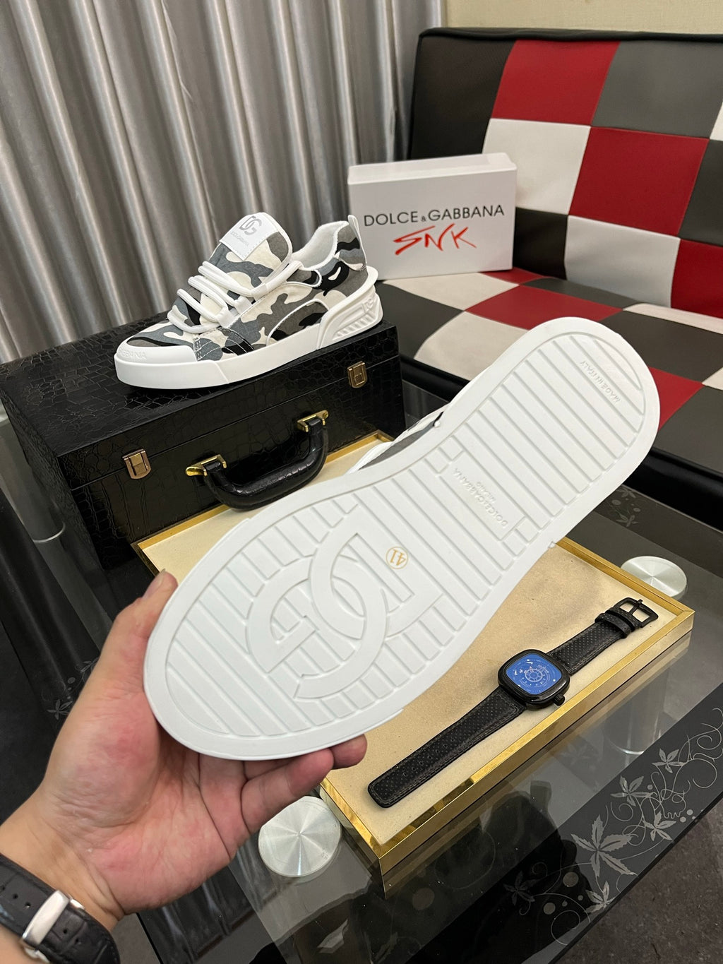 Dolce & Gabbana DG Silk Calfskin & Nubuck Casual Sneakers
