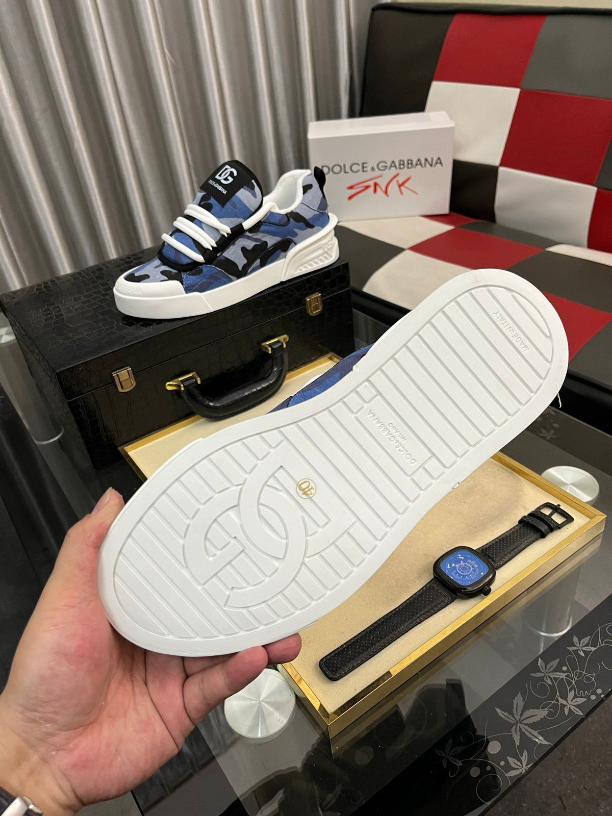 Dolce & Gabbana DG Silk Calfskin & Nubuck Casual Sneakers