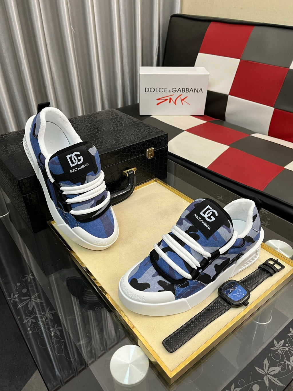 Dolce & Gabbana DG Silk Calfskin & Nubuck Casual Sneakers