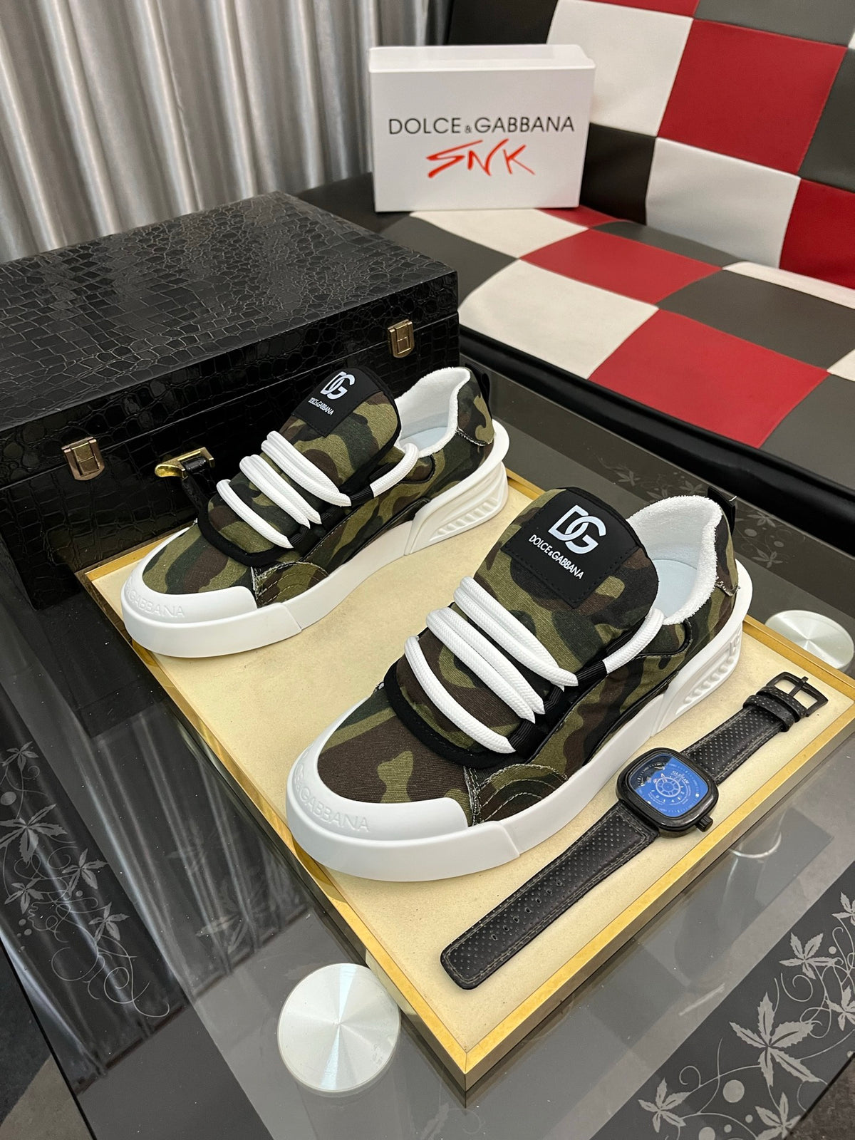 Dolce & Gabbana DG Silk Calfskin & Nubuck Casual Sneakers