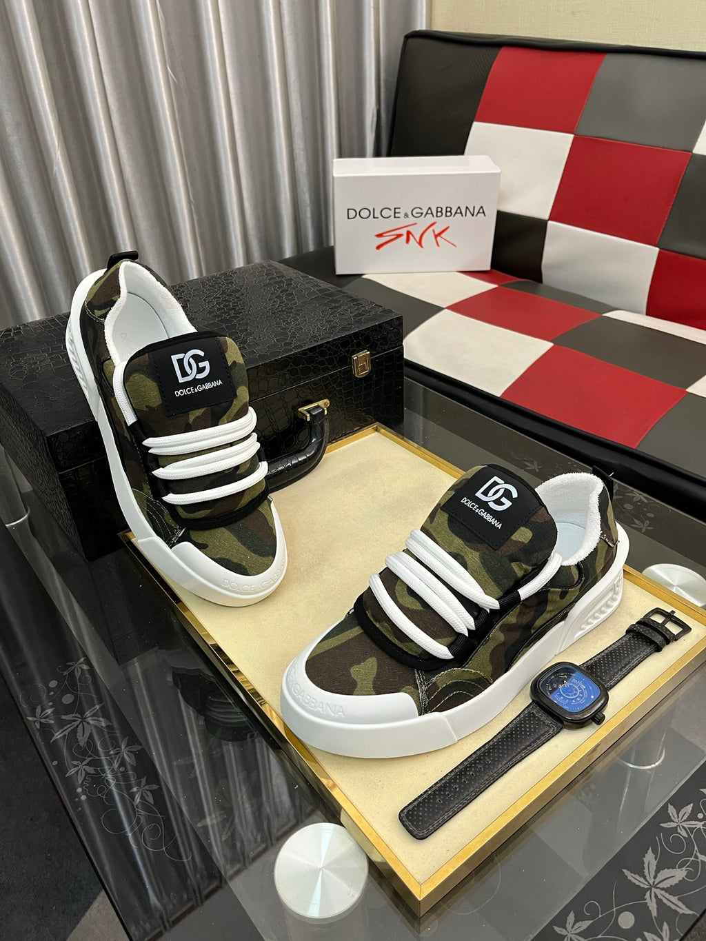 Dolce & Gabbana DG Silk Calfskin & Nubuck Casual Sneakers
