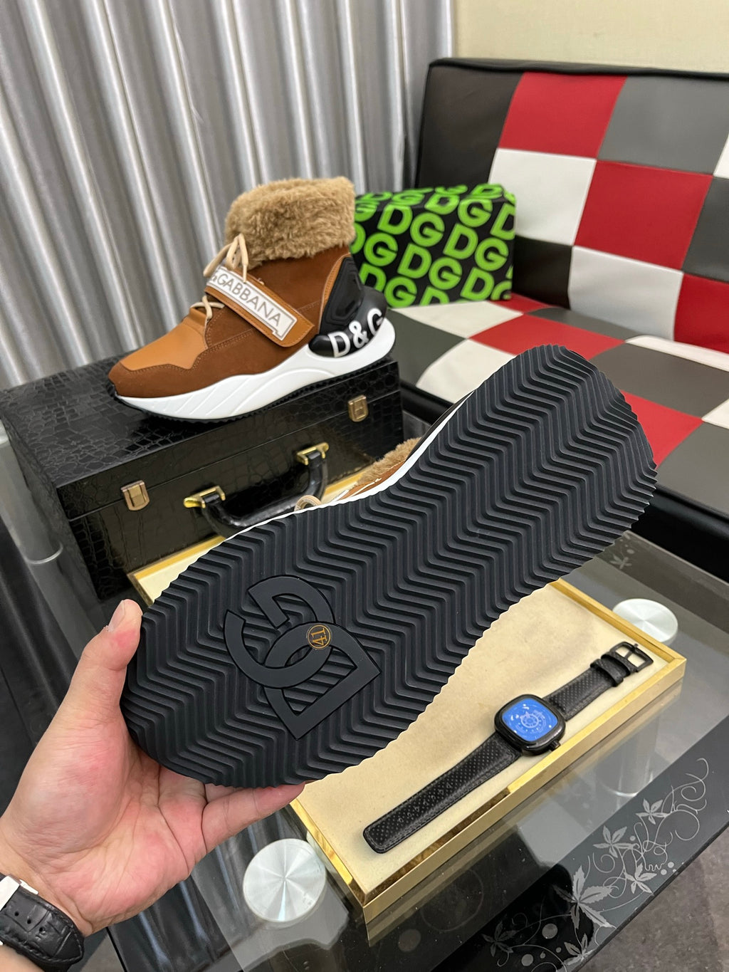 Dolce & Gabbana DG Silk Calfskin & Nubuck Casual Sneakers