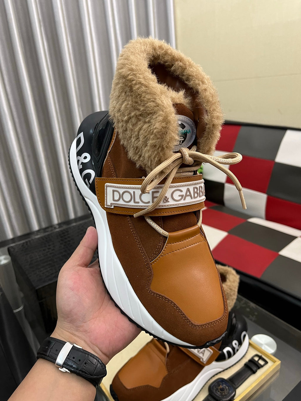 Dolce & Gabbana DG Silk Calfskin & Nubuck Casual Sneakers