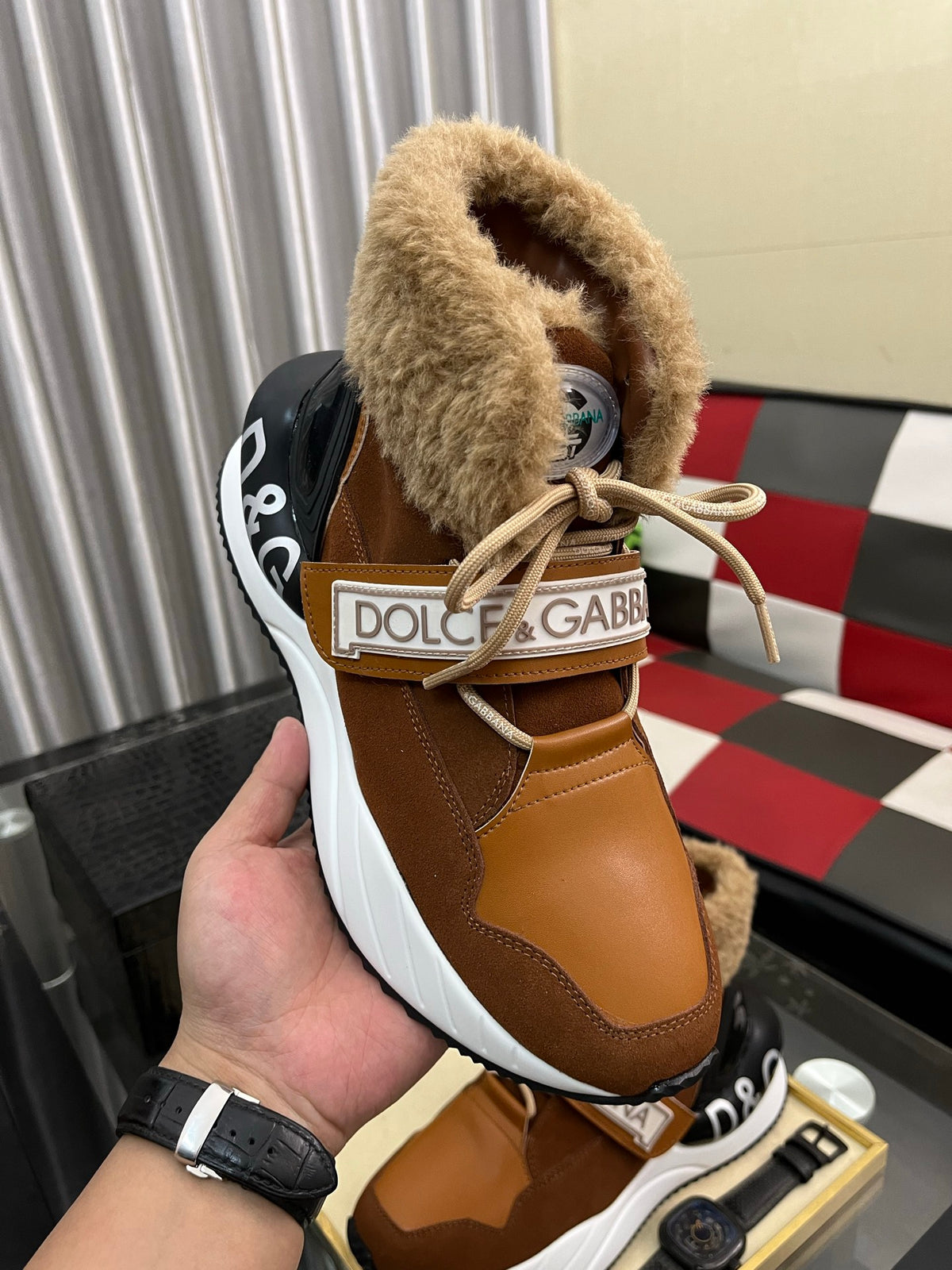 Dolce & Gabbana DG Silk Calfskin & Nubuck Casual Sneakers