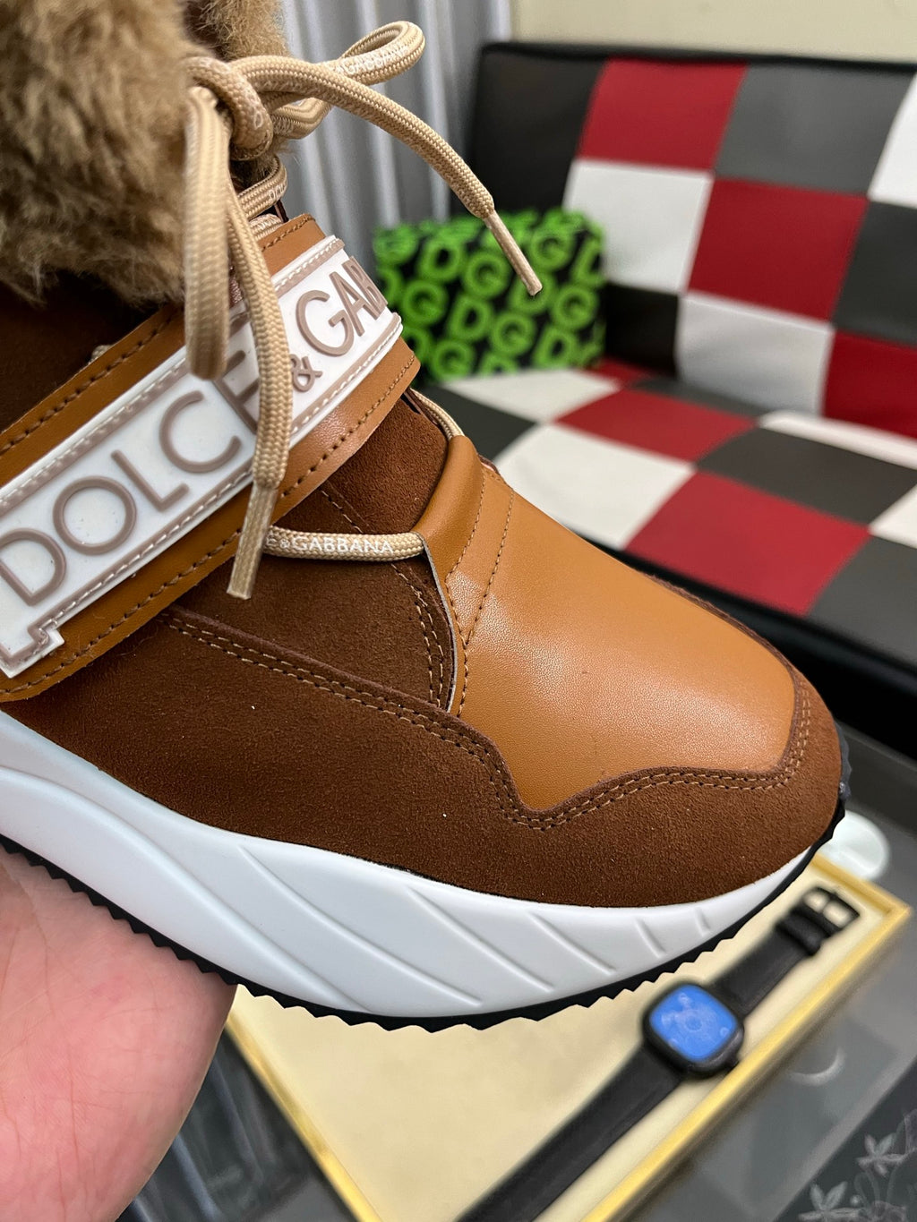 Dolce & Gabbana DG Silk Calfskin & Nubuck Casual Sneakers