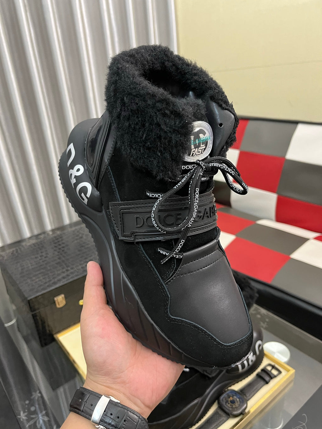 Dolce & Gabbana DG Silk Calfskin & Nubuck Casual Sneakers