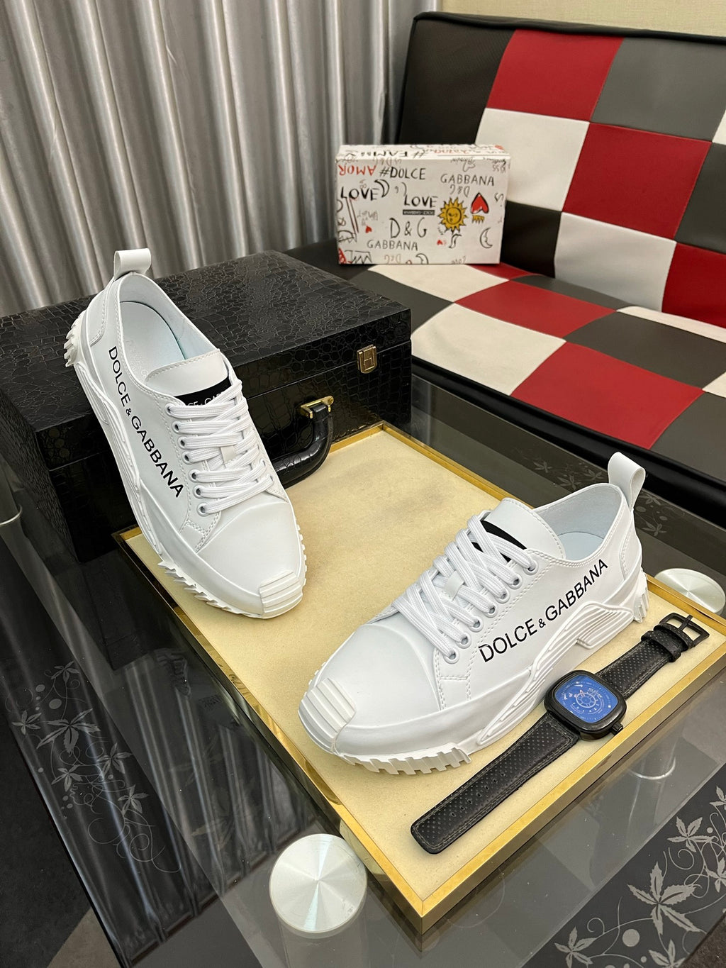 Dolce & Gabbana DG Silk Calfskin & Nubuck Casual Sneakers