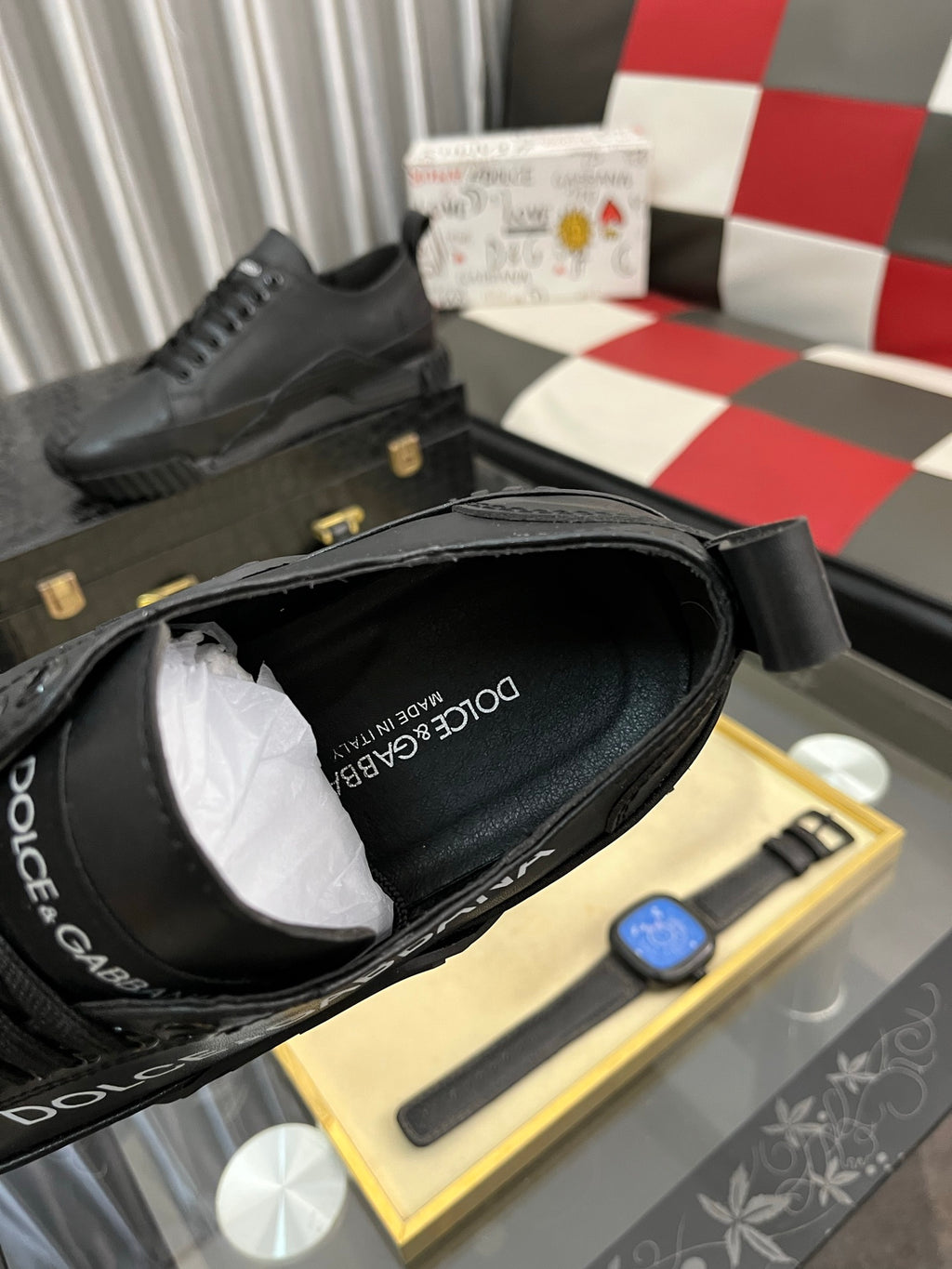 Dolce & Gabbana DG Silk Calfskin & Nubuck Casual Sneakers
