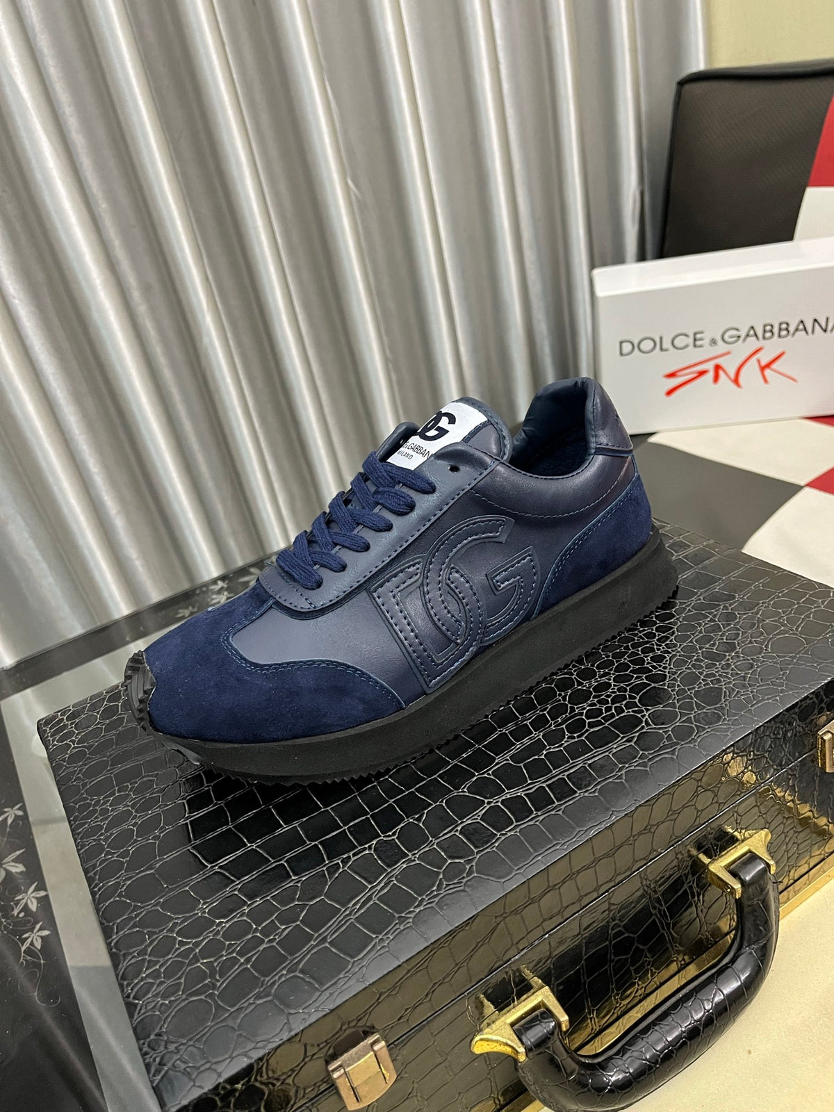 Dolce & Gabbana DG Silk Calfskin & Nubuck Casual Sneakers