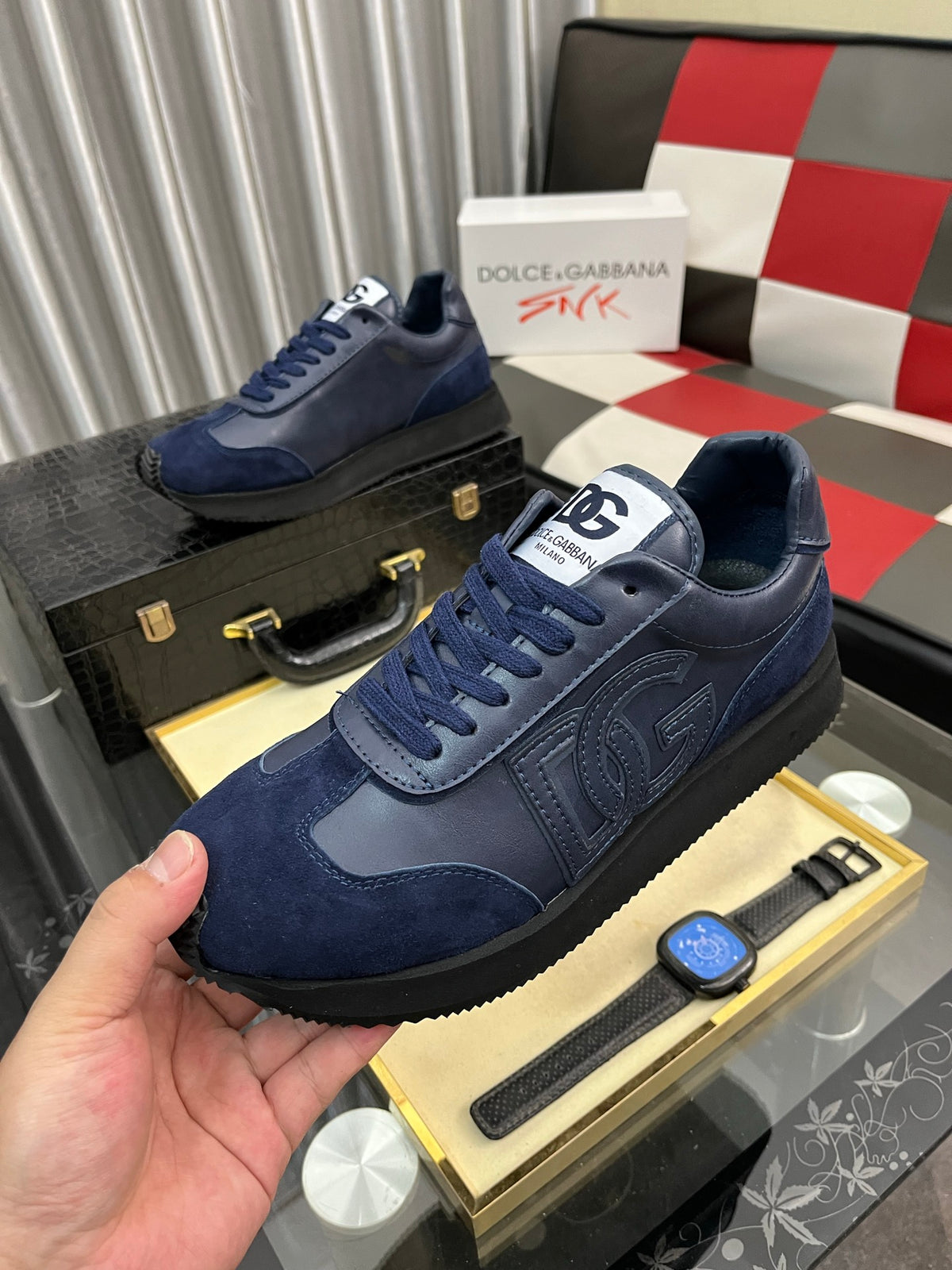 Dolce & Gabbana DG Silk Calfskin & Nubuck Casual Sneakers
