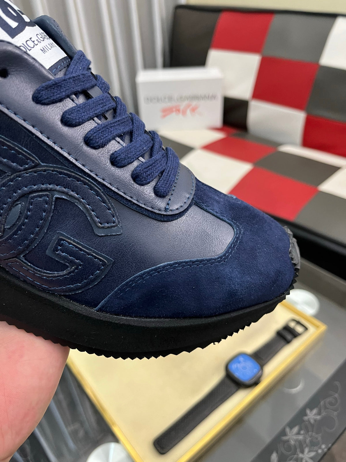 Dolce & Gabbana DG Silk Calfskin & Nubuck Casual Sneakers