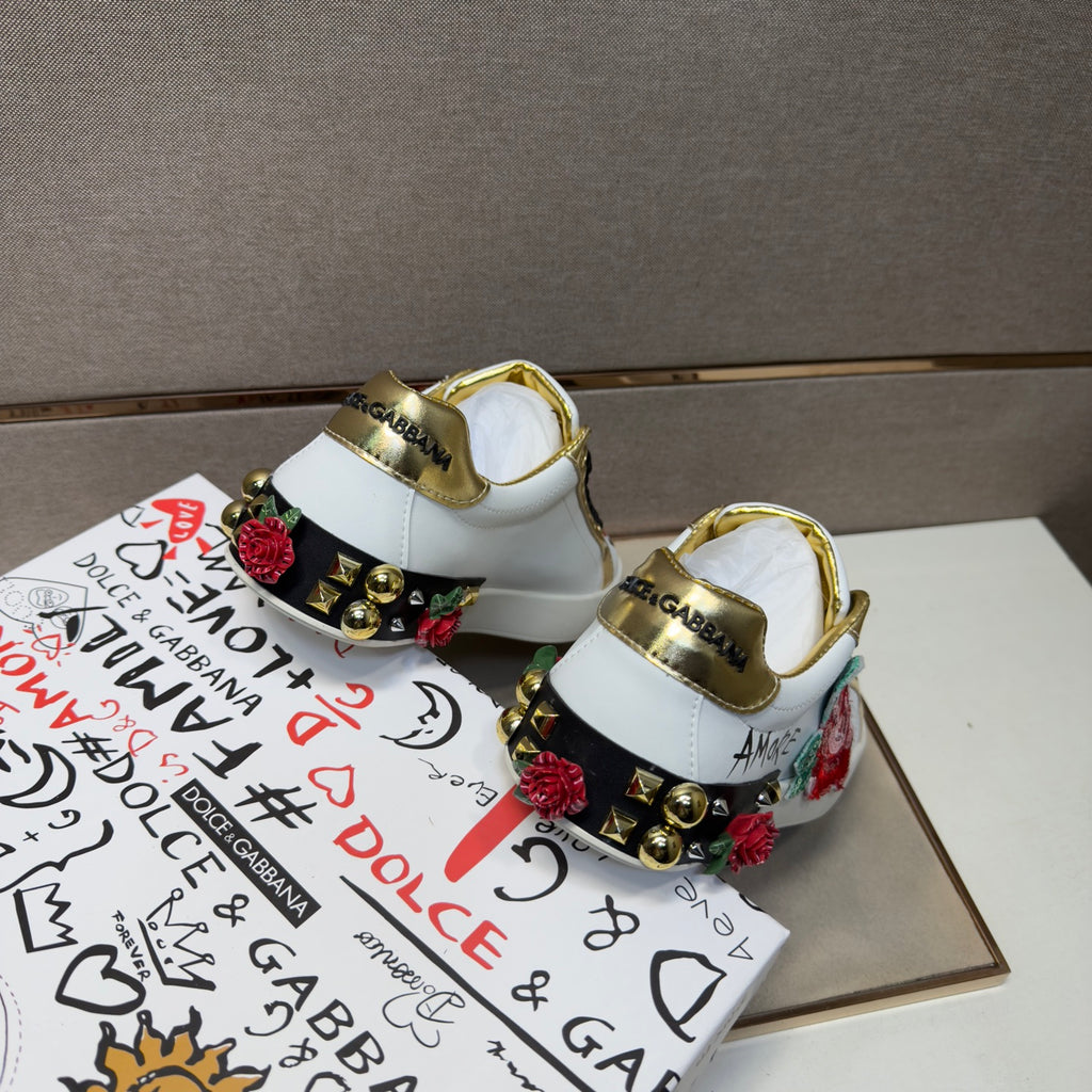 Dolce & Gabbana DG Couple's Multi-Material Casual Sneakers Multi-Color
