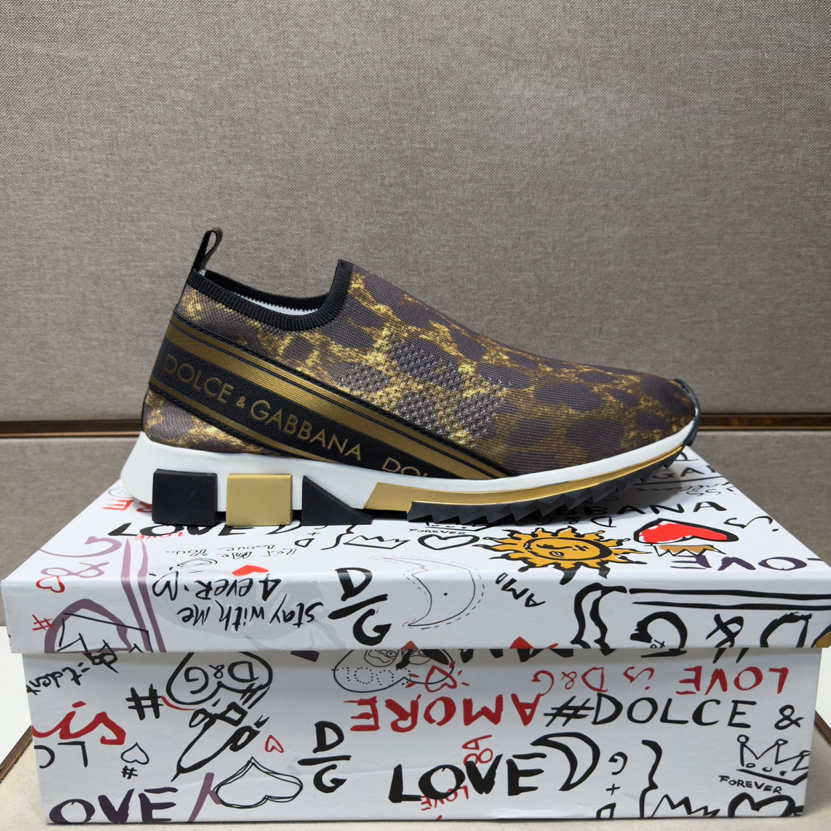 Dolce & Gabbana DG Couple's Multi-Material Casual Sneakers Multi-Color