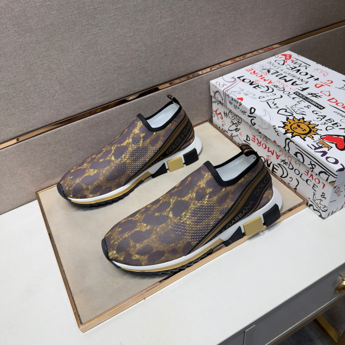 Dolce & Gabbana DG Couple's Multi-Material Casual Sneakers Multi-Color