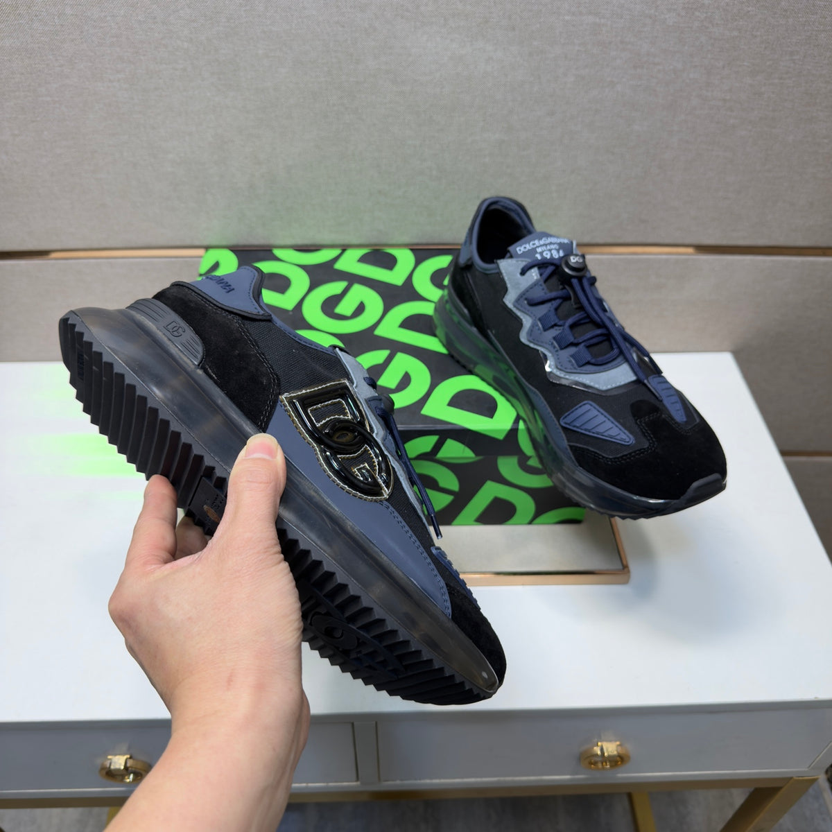 Dolce & Gabbana DG Couple's Multi-Material Casual Sneakers Multi-Color