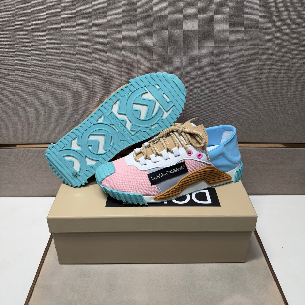 Dolce & Gabbana DG Couple's Multi-Material Casual Sneakers Multi-Color