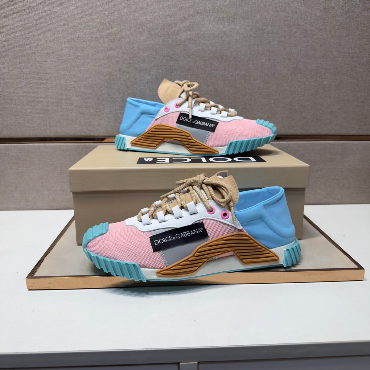 Dolce & Gabbana DG Couple's Multi-Material Casual Sneakers Multi-Color