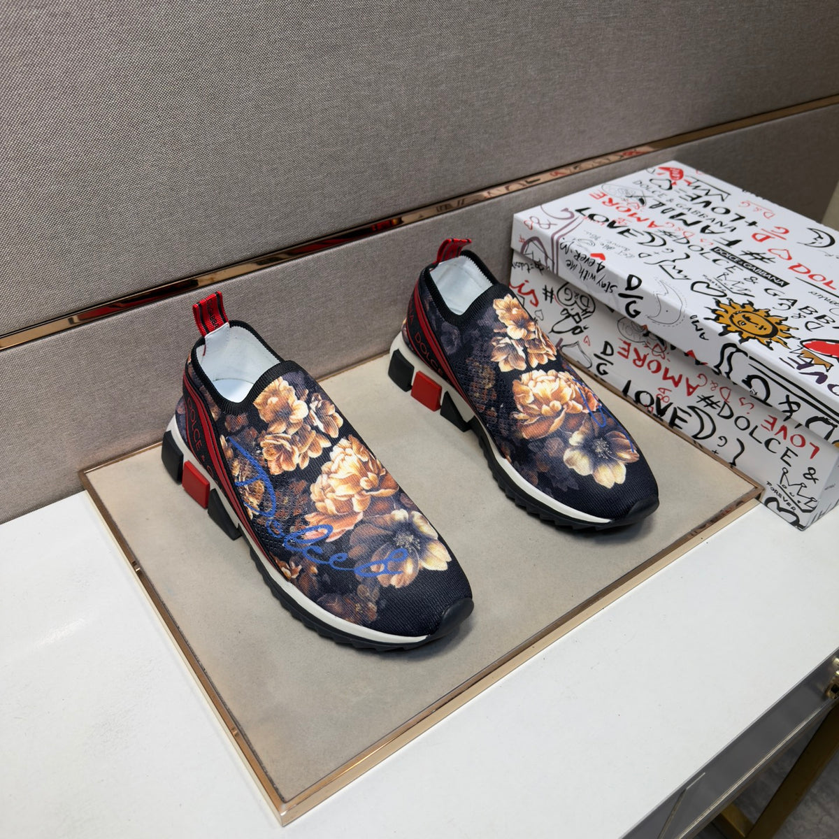 Dolce & Gabbana DG Couple's Multi-Material Casual Sneakers Multi-Color