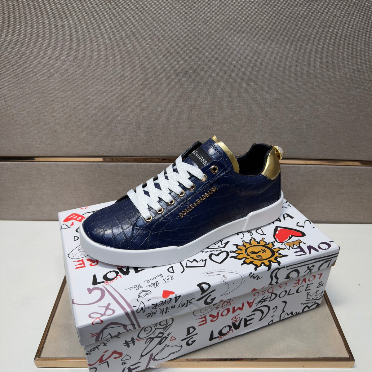 Dolce & Gabbana DG Couple's Multi-Material Casual Sneakers Multi-Color